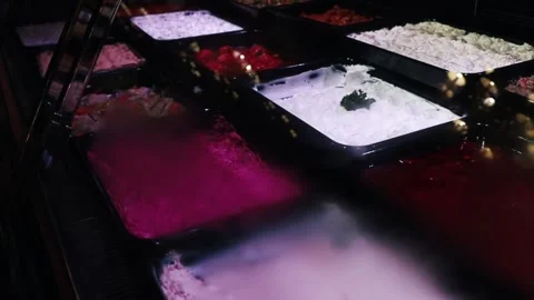 Meat products on the counter in the store Stock Footage 232610088