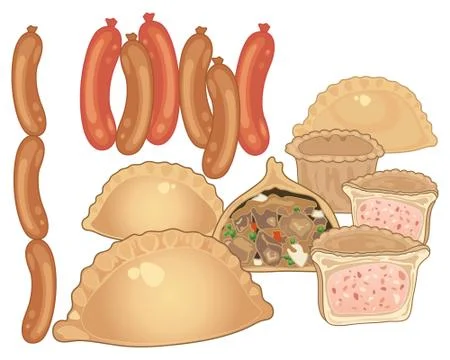 Meat products Stock Illustration