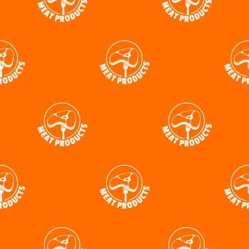 Meat products pattern vector orange Stock Illustration