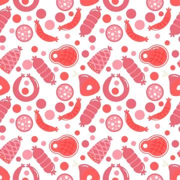Meat products seamless pattern Stock Illustration
