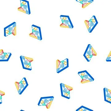 Meat quality check isometric icon seamless pattern Illustrazione stock
