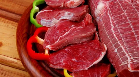 Meat ready to cooking Vídeos de archivo 25168947