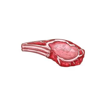 Meat on rib bone icon, rib chop Stock-Illustration