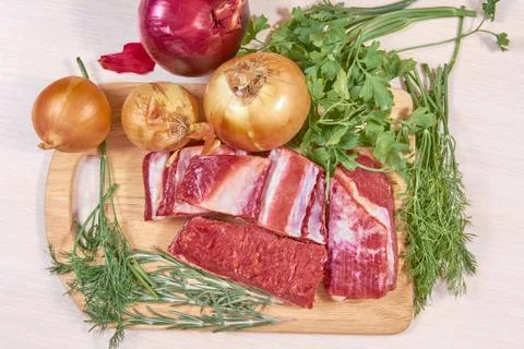 Meat on roast Fotos Stock