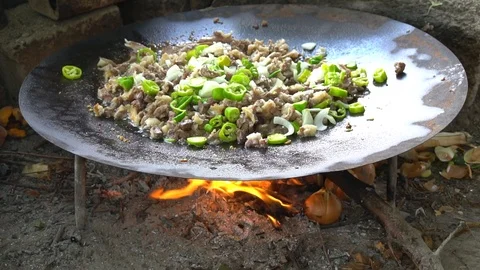 The Meat Is Roasted On Butter Stock Footage 96647430