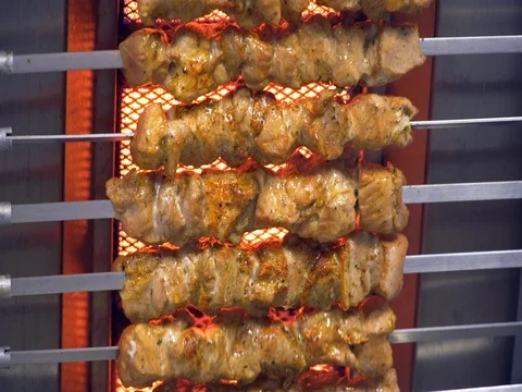 Meat roasted on the grill Video stock 82449850