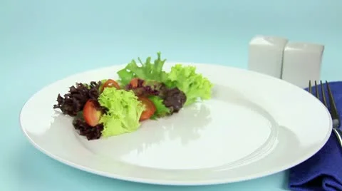 Meat Roll On To Plate Stock Footage 9184339