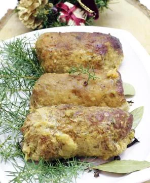 Meat rolls Stock Photos