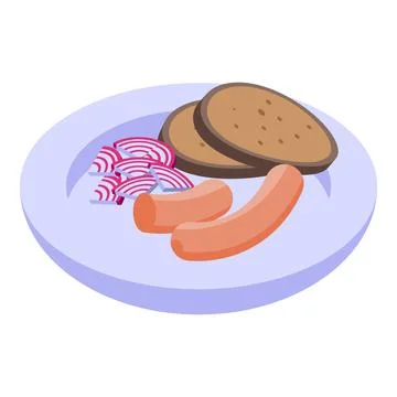Meat sausage icon isometric vector. Dish food Stock Illustration