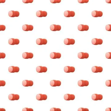 Meat sausage seamless pattern over a white background Illustrazione stock
