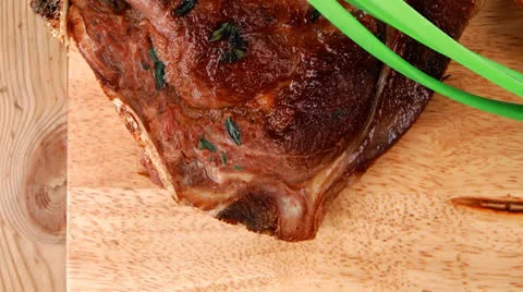 Meat savory : roasted beef ribs Vídeos de archivo 24976264