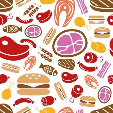 Meat seamless pattern Illustrazione stock