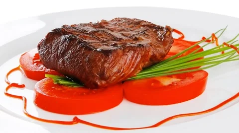 Meat served on white Vídeos de archivo 57512254