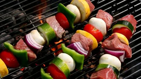 Meat shish kebob Видео 11400785