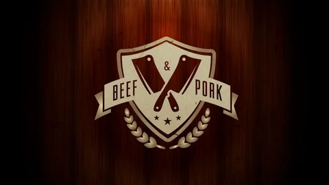 Meat shop label animation Stock Footage 99533201