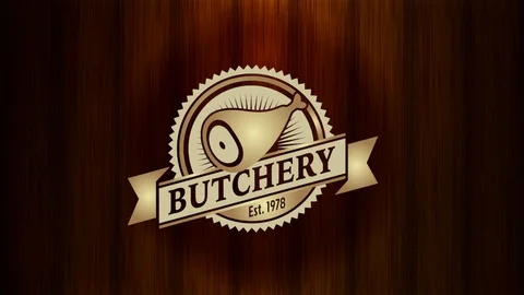 Meat shop label animation Stock Footage 99533209
