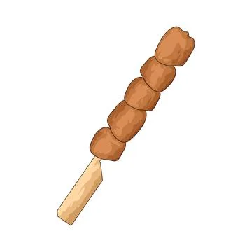 Meat skewer illustration Stock Illustration