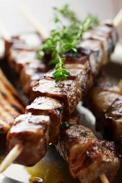 Meat skewer Stock Photos