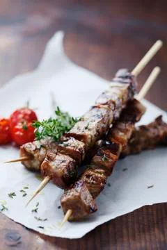 Meat skewer Stock Photos