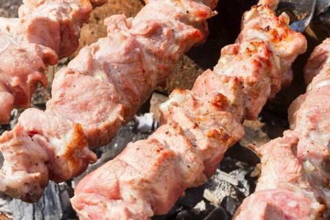 Meat skewer Stock Photos