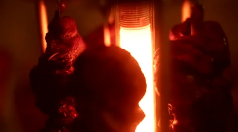 The meat on the skewers Stock Footage 65336194