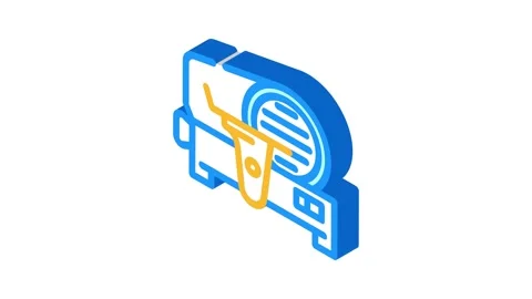 Meat slicer isometric icon animation Stock Footage 327294827