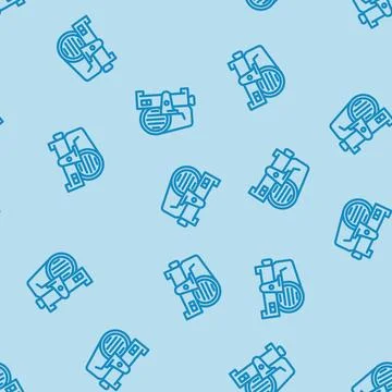Meat slicer line vector seamless pattern Stock Illustration
