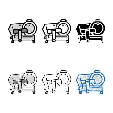 Meat slicer variations color icon vector Stock Illustration