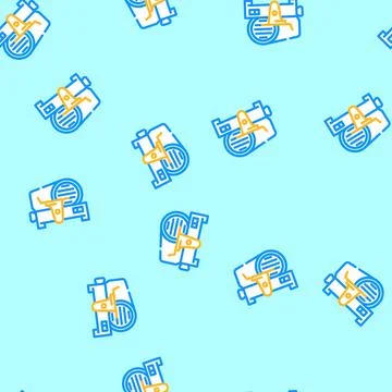 Meat slicer vector seamless pattern Stock Illustration