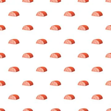 Meat slices seamless pattern displaying food background Stock Illustration