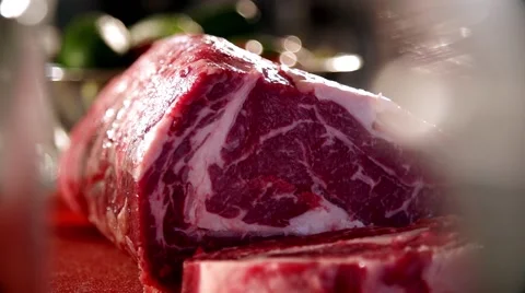 Meat in slow motion Stock Footage 67858839