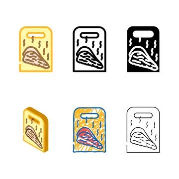 Meat smoked color icon vector minimal Illustrazione stock