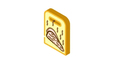 Meat smoked isometric icon animation Stock Footage 327290648