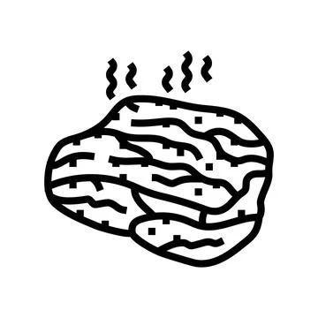 Meat smoked line icon vector illustration Illustrazione stock