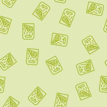 Meat smoked line vector seamless pattern Stock Illustration