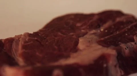 Meat with spices in slow motion Stock Footage 67857275
