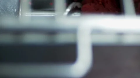 Meat is spinning in a meat grinder Stock-Footage 93134044