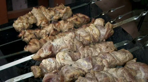 Meat on spits 002 스톡 동영상 855078