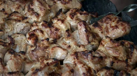 Meat on spits 007 Stock Footage 855099