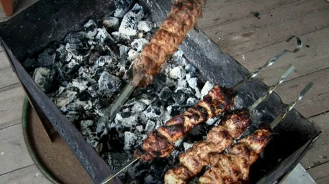 Meat on spits 012 스톡 동영상 855019