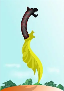 Meat Splitting Knife with Tiger Pattern Handle 스톡 일러스트