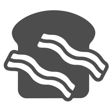 Meat steak and toast bread solid icon, englishbreakfast concept, meat and toast Stock Illustration