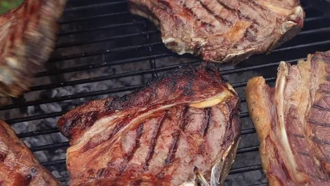 Meat steak bbq Stock Footage 83686324