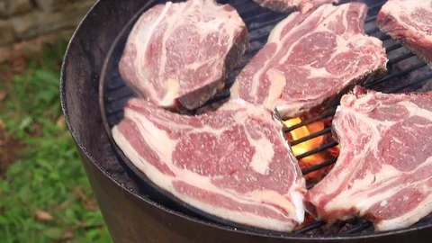 Meat steak bbq Stock Footage 83686384