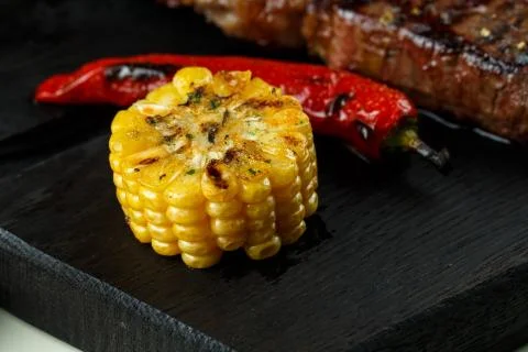 Meat steak on the board Stock Photos
