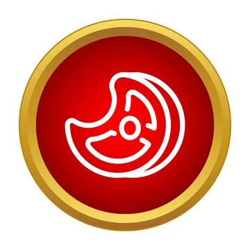 Meat steak cut icon on red button イラスト素材