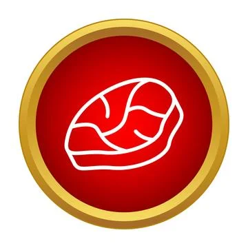 Meat steak cut line icon button design Stock Illustration