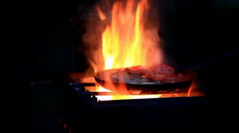 Meat steak on the fire Stock Footage 9606322