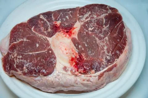 Meat steak isolated on white background . Stock Photos