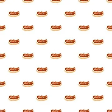 Meat steak pattern on white background Stock Illustration